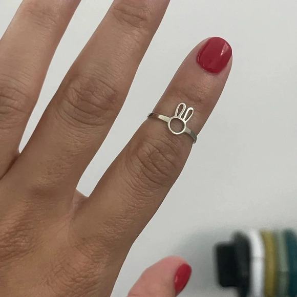 925 Sterling Silver Rabbit Ring - Picture 2 of 8